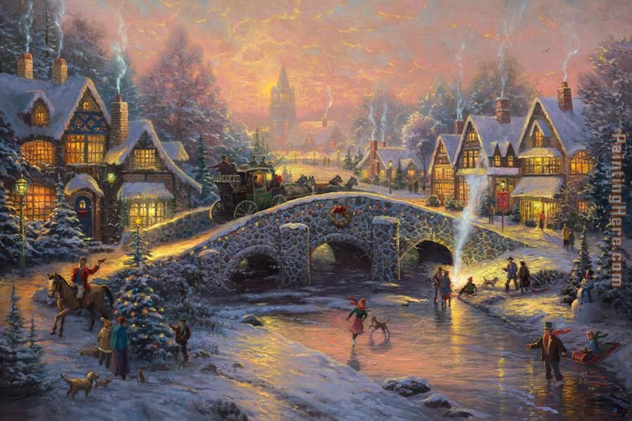 Spirit of Christmas painting - Thomas Kinkade Spirit of Christmas art painting